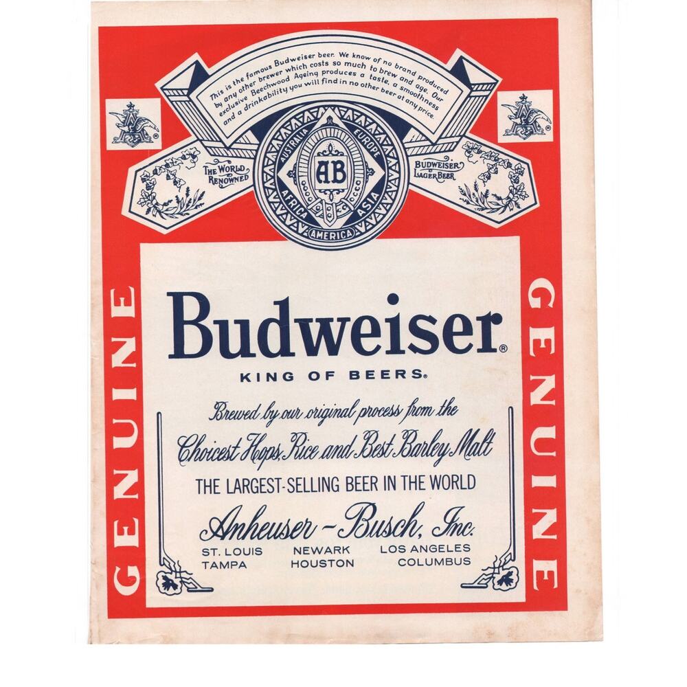 Budweiser / Winston Cigarette Magazine Advertisement 1960s Color Vintage Beach